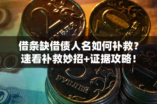 武汉借条缺借债人名如何补救？速看补救妙招+证据攻略！