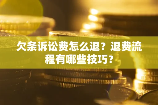 武汉欠条诉讼费怎么退？退费流程有哪些技巧？