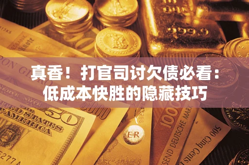 武汉真香！打官司讨欠债必看：低成本快胜的隐藏技巧