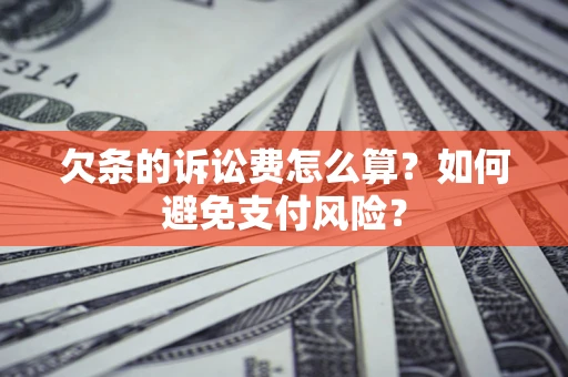武汉欠条的诉讼费怎么算？如何避免支付风险？