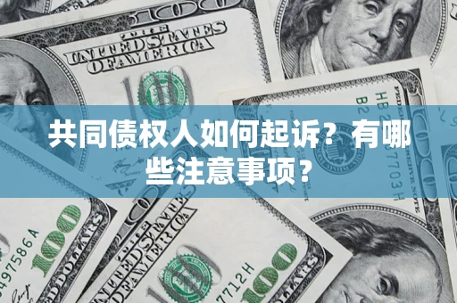 武汉共同债权人如何起诉？有哪些注意事项？